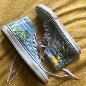 Vans Blue Tropical Print High Tops